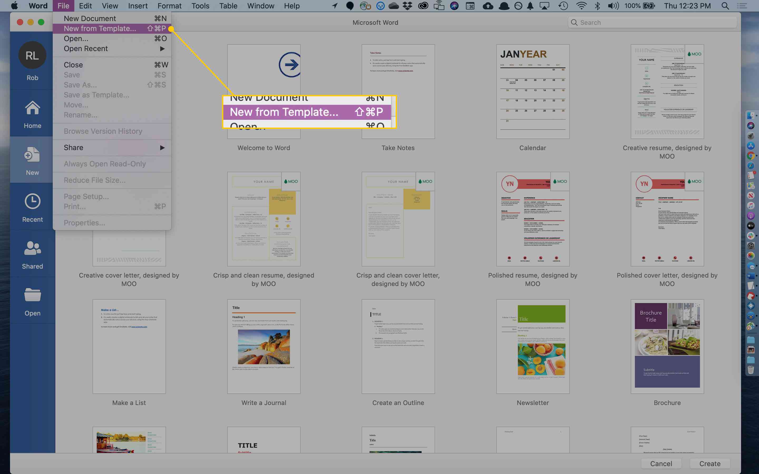 integrated mac app for word
